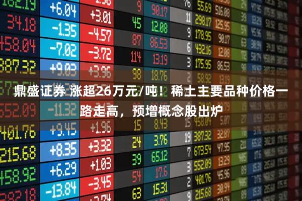 鼎盛证券 涨超26万元/吨!稀土主要品种价格一路走高,预增概念股出炉